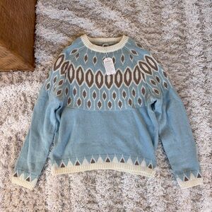 Blue Patterned Women's Sweater